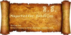 Mayerhoffer Balázs névjegykártya